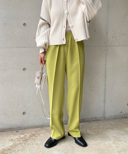 CAPRICIEUX LE'MAGE（カプリシューレマージュ）の「〈新色追加〉イージーストレートパンツ（その他パンツ・レディース・レッド/ライトベージュ/ブラック/グリーン/ライム/パープル/ブルー/ブラウン・38/36）」の5枚目の写真