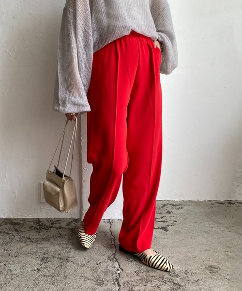 CAPRICIEUX LE'MAGE（カプリシューレマージュ）の「〈新色追加〉イージーストレートパンツ（その他パンツ・レディース・レッド/ライトベージュ/ブラック/グリーン/ライム/パープル/ブルー/ブラウン・38/36）」の13枚目の写真