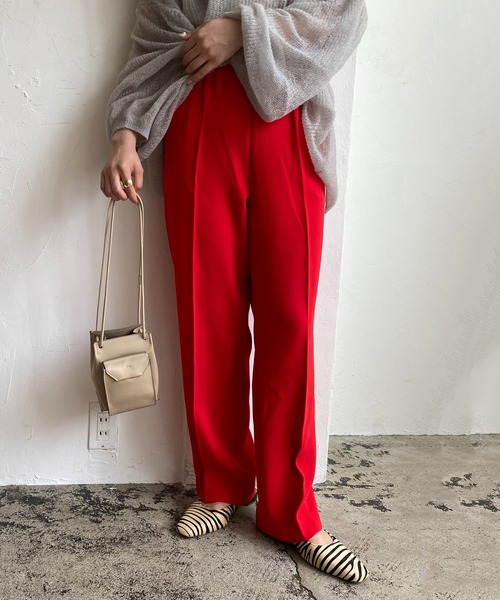 CAPRICIEUX LE'MAGE（カプリシューレマージュ）の「〈新色追加〉イージーストレートパンツ（その他パンツ・レディース・レッド/ライトベージュ/ブラック/グリーン/ライム/パープル/ブルー/ブラウン・38/36）」の14枚目の写真