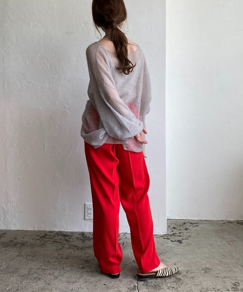 CAPRICIEUX LE'MAGE（カプリシューレマージュ）の「〈新色追加〉イージーストレートパンツ（その他パンツ・レディース・レッド/ライトベージュ/ブラック/グリーン/ライム/パープル/ブルー/ブラウン・38/36）」の16枚目の写真