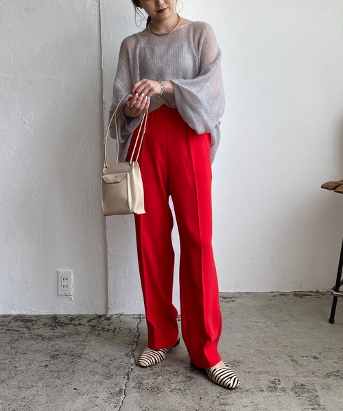 CAPRICIEUX LE'MAGE（カプリシューレマージュ）の「〈新色追加〉イージーストレートパンツ（その他パンツ・レディース・レッド/ライトベージュ/ブラック/グリーン/ライム/パープル/ブルー/ブラウン・38/36）」の18枚目の写真