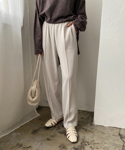 CAPRICIEUX LE'MAGE（カプリシューレマージュ）の「〈新色追加〉イージーストレートパンツ（その他パンツ・レディース・レッド/ライトベージュ/ブラック/グリーン/ライム/パープル/ブルー/ブラウン・38/36）」の21枚目の写真