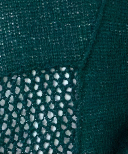 ANGIE(アンジー)の「起毛メッシュ編み切り替えニット(ニット/セーター・レディース・ブラック/アイボリー/マスタード/ダークベージュ・FREE)」の9枚目の写真