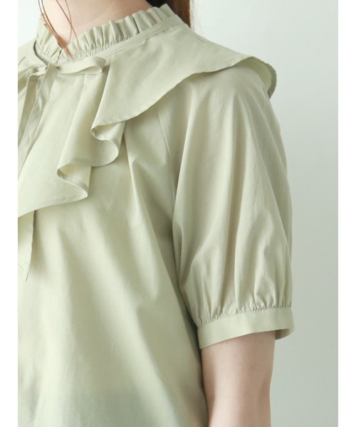 Te chichi（テチチ）の「ラッフル付け衿ブラウス（シャツ/ブラウス・レディース・オフホワイト/グリーン/ブラック・ﾌﾘ-）」の13枚目の写真