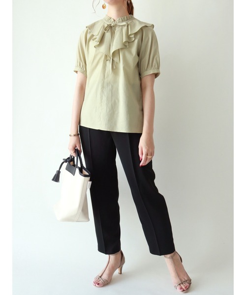 Te chichi（テチチ）の「ラッフル付け衿ブラウス（シャツ/ブラウス・レディース・オフホワイト/グリーン/ブラック・ﾌﾘ-）」の11枚目の写真