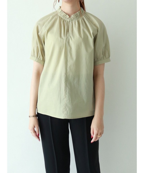 Te chichi（テチチ）の「ラッフル付け衿ブラウス（シャツ/ブラウス・レディース・オフホワイト/グリーン/ブラック・ﾌﾘ-）」の16枚目の写真