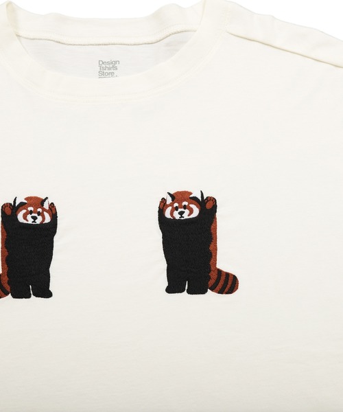 Design Tshirts Store graniph（デザイン　ティーシャツ　ストア　グラニフ）の「スレットレッドパンダ｜ドルマンスリーブTシャツ（Tシャツ/カットソー・レディース・オフホワイト・FREE）」の4枚目の写真