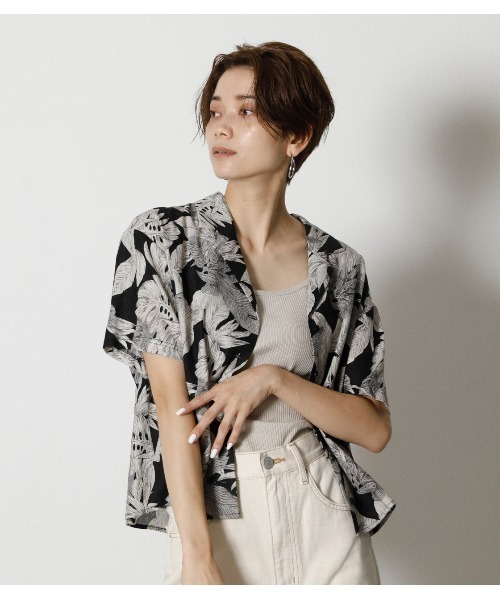 AZUL by moussy(アズールバイマウジー)の「ALOHA PATTERN OPEN SH(シャツ/ブラウス・レディース・ベージュ系その他/ブラック系その他・MEDIUM/SMALL)」の19枚目の写真