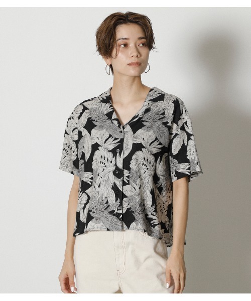 AZUL by moussy(アズールバイマウジー)の「ALOHA PATTERN OPEN SH(シャツ/ブラウス・レディース・ベージュ系その他/ブラック系その他・MEDIUM/SMALL)」の16枚目の写真