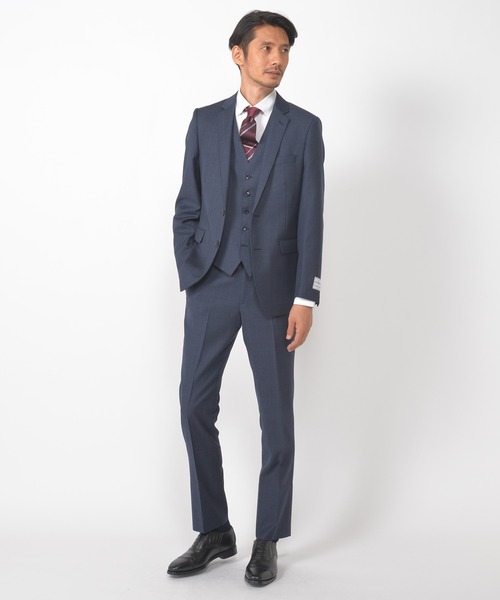 CROWDED CLOSET（クラウデッドクローゼット）の「＜伊REDA（レダ）＞グレンチェック柄アクティブスーツ／別売りベストあり／2ピースビジネスセットアップスーツ（セットアップ・メンズ・グレー/ネイビー・01/02/03/04）」の4枚目の写真