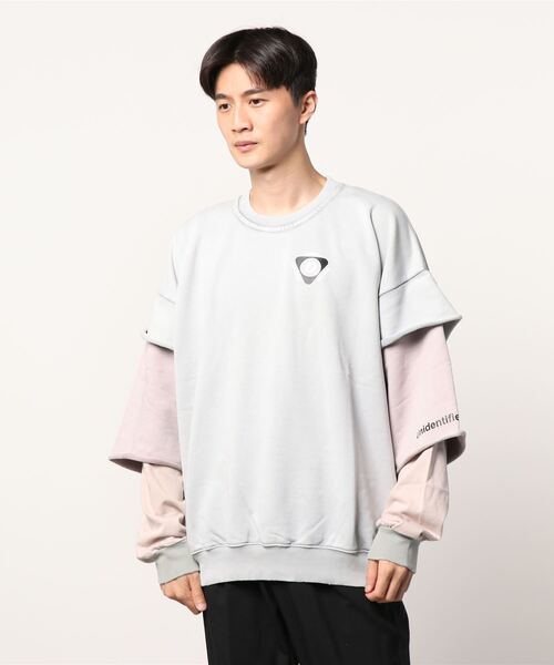 DIESEL（ディーゼル）の「メンズ スウェット クルーネック 重ね着風（スウェット・メンズ・グレー/カーキ・SMALL/MEDIUM/LARGE/X-LARGE/X-SMALL）」の3枚目の写真