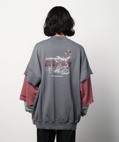 DIESEL（ディーゼル）の「メンズ スウェット クルーネック 重ね着風（スウェット・メンズ・グレー/カーキ・SMALL/MEDIUM/LARGE/X-LARGE/X-SMALL）」の6枚目の写真