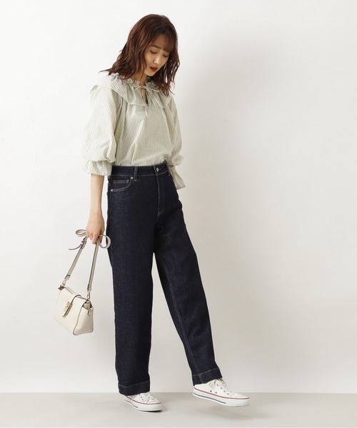 NATURAL BEAUTY BASIC（ナチュラルビューティーベーシック）の「ロンストラッフルカラーブラウス（シャツ/ブラウス・レディース・ベージュ系その他/ブラウン系その他/グリーン系その他3・MEDIUM/SMALL）」の16枚目の写真