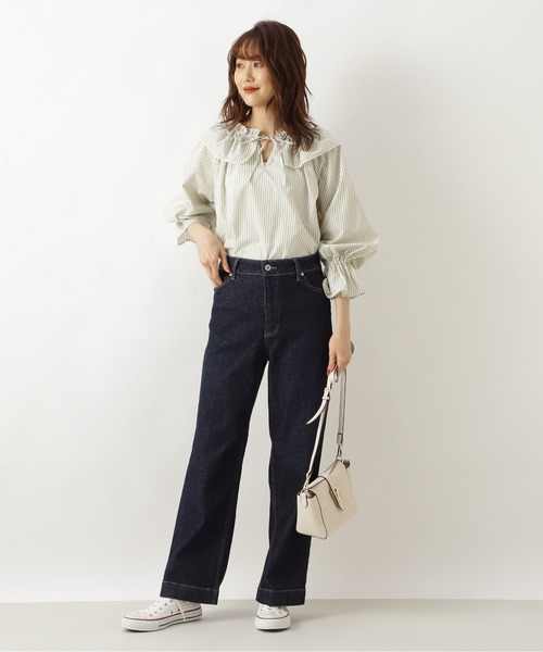 NATURAL BEAUTY BASIC（ナチュラルビューティーベーシック）の「ロンストラッフルカラーブラウス（シャツ/ブラウス・レディース・ベージュ系その他/ブラウン系その他/グリーン系その他3・MEDIUM/SMALL）」の17枚目の写真