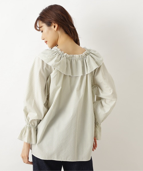 NATURAL BEAUTY BASIC（ナチュラルビューティーベーシック）の「ロンストラッフルカラーブラウス（シャツ/ブラウス・レディース・ベージュ系その他/ブラウン系その他/グリーン系その他3・MEDIUM/SMALL）」の19枚目の写真