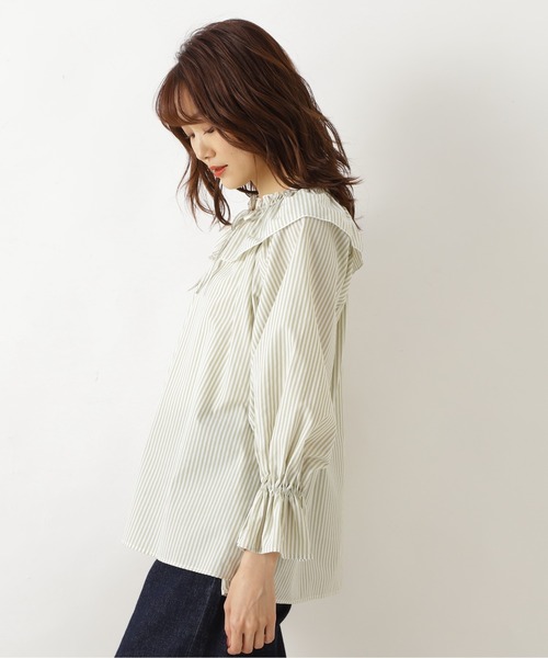 NATURAL BEAUTY BASIC（ナチュラルビューティーベーシック）の「ロンストラッフルカラーブラウス（シャツ/ブラウス・レディース・ベージュ系その他/ブラウン系その他/グリーン系その他3・MEDIUM/SMALL）」の20枚目の写真