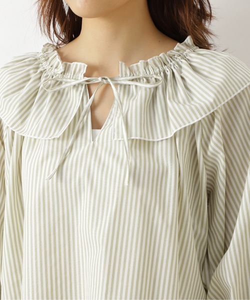 NATURAL BEAUTY BASIC（ナチュラルビューティーベーシック）の「ロンストラッフルカラーブラウス（シャツ/ブラウス・レディース・ベージュ系その他/ブラウン系その他/グリーン系その他3・MEDIUM/SMALL）」の21枚目の写真