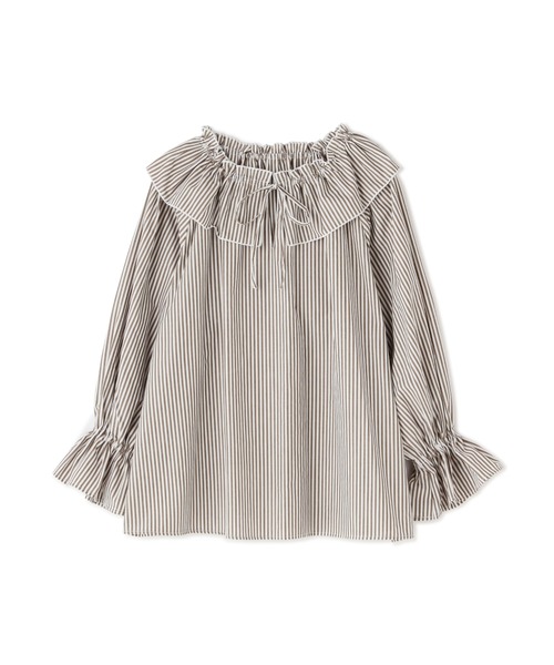 NATURAL BEAUTY BASIC（ナチュラルビューティーベーシック）の「ロンストラッフルカラーブラウス（シャツ/ブラウス・レディース・ベージュ系その他/ブラウン系その他/グリーン系その他3・MEDIUM/SMALL）」の9枚目の写真