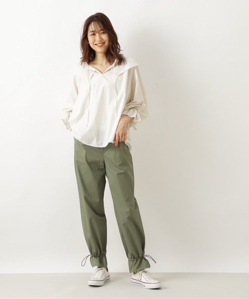 NATURAL BEAUTY BASIC（ナチュラルビューティーベーシック）の「ロンストラッフルカラーブラウス（シャツ/ブラウス・レディース・ベージュ系その他/ブラウン系その他/グリーン系その他3・MEDIUM/SMALL）」の12枚目の写真