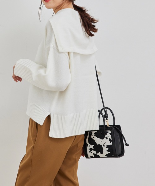 ROPE' PICNIC（ロペピクニック）の「セーラーカラーニットプルオーバー（ニット/セーター・レディース・ブラック/ベージュ/オフホワイト/グリーン系その他・38）」の2枚目の写真