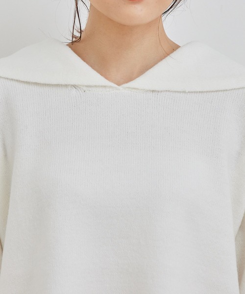 ROPE' PICNIC（ロペピクニック）の「セーラーカラーニットプルオーバー（ニット/セーター・レディース・ブラック/ベージュ/オフホワイト/グリーン系その他・38）」の18枚目の写真