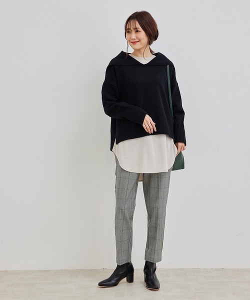 ROPE' PICNIC（ロペピクニック）の「セーラーカラーニットプルオーバー（ニット/セーター・レディース・ブラック/ベージュ/オフホワイト/グリーン系その他・38）」の8枚目の写真