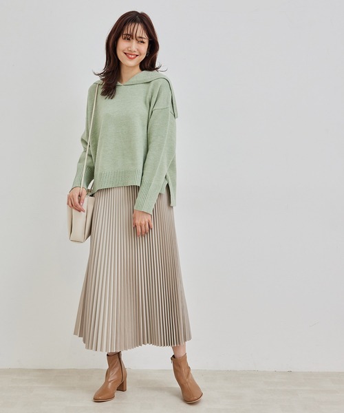 ROPE' PICNIC（ロペピクニック）の「セーラーカラーニットプルオーバー（ニット/セーター・レディース・ブラック/ベージュ/オフホワイト/グリーン系その他・38）」の17枚目の写真