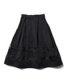 Demi-Luxe BEAMS | ELIN / シアーボーダ プリーツスカート(スカート)