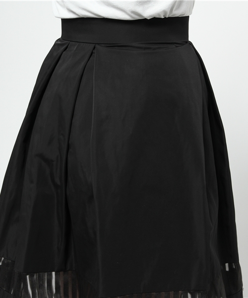 Demi-Luxe BEAMS（デミルクス ビームス）の「ELIN / シアーボーダ プリーツスカート（スカート・レディース・ブラック・36/38）」の9枚目の写真