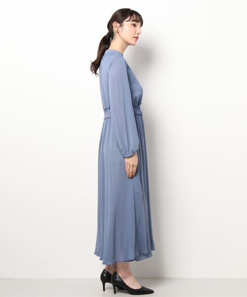 Te chichi TERRASSE（テチチテラス）の「シフォン楊柳ワンピース（ワンピース・レディース・ネイビー/ブラウン/ブルー・ﾌﾘ-）」の5枚目の写真