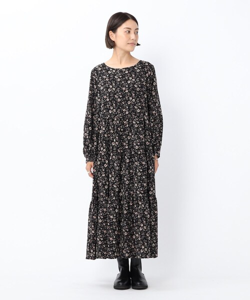フラワープリントティアードワンピース 洗える ワンピース ワンピース Untitled アンタイトル のファッション