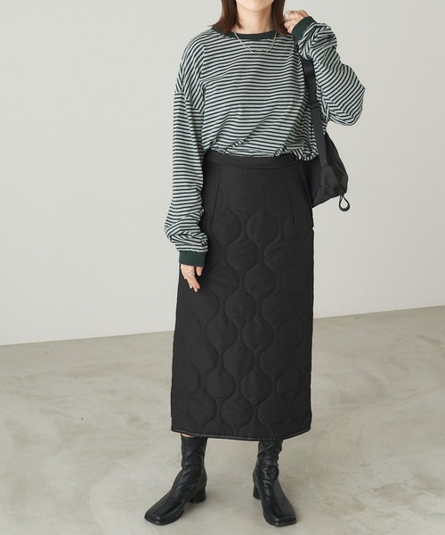 Chaco closet（チャコ クローゼット）の「タフタ キルティングタイトスカート（スカート・レディース・ライトベージュ/ブラック/カーキ・FREE）」の17枚目の写真