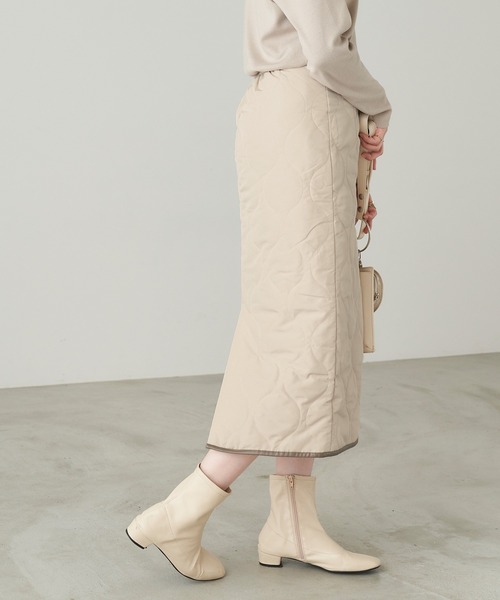 Chaco closet（チャコ クローゼット）の「タフタ キルティングタイトスカート（スカート・レディース・ライトベージュ/ブラック/カーキ・FREE）」の19枚目の写真