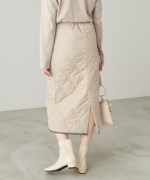 Chaco closet（チャコ クローゼット）の「タフタ キルティングタイトスカート（スカート・レディース・ライトベージュ/ブラック/カーキ・FREE）」の20枚目の写真