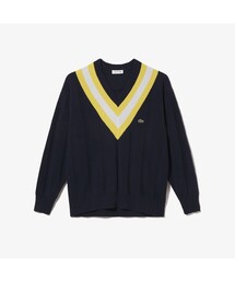 エシカルウールVネックチルデンセーター