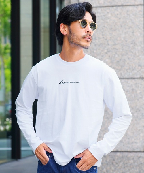 jiggys shop(ジギーズショップ)の「コットン マルチ刺繍 長袖Tシャツ(Tシャツ/カットソー・メンズ・ホワイト/ブラック/ネイビー/ホワイト系その他/ブラック系その他/グレイッシュベージュ/ホワイト系その他2/ブラック系その他3/ブラック系その他2/ホワイト系その他3/グレー系その他2/ホワイト系その他4/ホワイト系6/ブラック系その他5・SMALL/MEDIUM/LARGE/X-LARGE)」の3枚目の写真