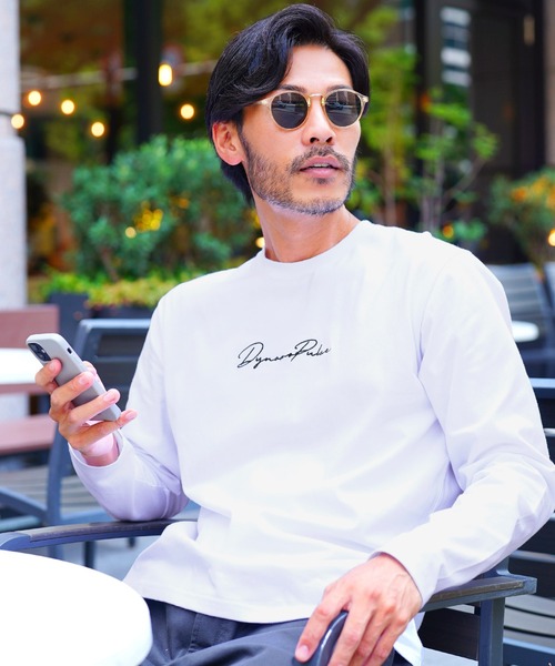 jiggys shop(ジギーズショップ)の「コットン マルチ刺繍 長袖Tシャツ(Tシャツ/カットソー・メンズ・ホワイト/ブラック/ネイビー/ホワイト系その他/ブラック系その他/グレイッシュベージュ/ホワイト系その他2/ブラック系その他3/ブラック系その他2/ホワイト系その他3/グレー系その他2/ホワイト系その他4/ホワイト系6/ブラック系その他5・SMALL/MEDIUM/LARGE/X-LARGE)」の2枚目の写真