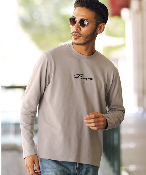 jiggys shop(ジギーズショップ)の「コットン マルチ刺繍 長袖Tシャツ(Tシャツ/カットソー・メンズ・ホワイト/ブラック/ネイビー/ホワイト系その他/ブラック系その他/グレイッシュベージュ/ホワイト系その他2/ブラック系その他3/ブラック系その他2/ホワイト系その他3/グレー系その他2/ホワイト系その他4/ホワイト系6/ブラック系その他5・SMALL/MEDIUM/LARGE/X-LARGE)」の13枚目の写真