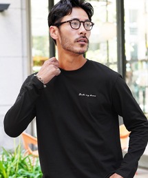 コットン マルチ刺繍 長袖Tシャツ