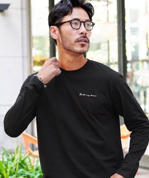 jiggys shop(ジギーズショップ)の「コットン マルチ刺繍 長袖Tシャツ(Tシャツ/カットソー・メンズ・ホワイト/ブラック/ネイビー/ホワイト系その他/ブラック系その他/グレイッシュベージュ/ホワイト系その他2/ブラック系その他3/ブラック系その他2/ホワイト系その他3/グレー系その他2/ホワイト系その他4/ホワイト系6/ブラック系その他5・SMALL/MEDIUM/LARGE/X-LARGE)」の11枚目の写真