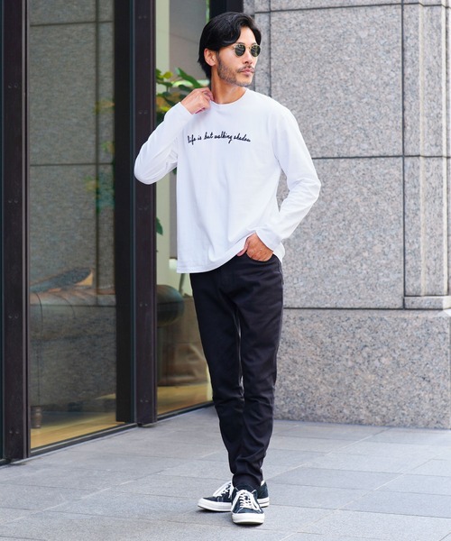 jiggys shop(ジギーズショップ)の「コットン マルチ刺繍 長袖Tシャツ(Tシャツ/カットソー・メンズ・ホワイト/ブラック/ネイビー/ホワイト系その他/ブラック系その他/グレイッシュベージュ/ホワイト系その他2/ブラック系その他3/ブラック系その他2/ホワイト系その他3/グレー系その他2/ホワイト系その他4/ホワイト系6/ブラック系その他5・SMALL/MEDIUM/LARGE/X-LARGE)」の18枚目の写真