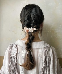 m.soeur（エムスール）の「ベロアリボンとアセビのクリップ＊（バレッタ/ヘアクリップ）」