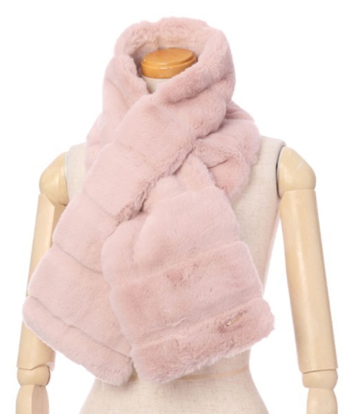 FURLA（フルラ）の「フェイクファーマフラー（マフラー・レディース・サックスブルー/ライトグレー/ブラック/オフホワイト/ベージュ/ピンク/スカイブルー・FREE）」の2枚目の写真