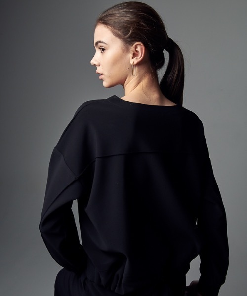 ACUD（アクド）の「【ACUD 】コンフォートリボン ディテールトップ / Comfort Ribbon Detail Top（スウェット・レディース・ブラック/オフホワイト/オリーブ・FREE）」の8枚目の写真