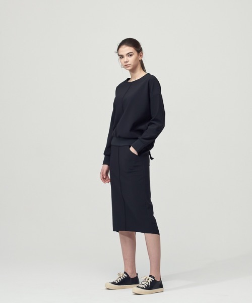 ACUD（アクド）の「【ACUD 】コンフォートリボン ディテールトップ / Comfort Ribbon Detail Top（スウェット・レディース・ブラック/オフホワイト/オリーブ・FREE）」の6枚目の写真