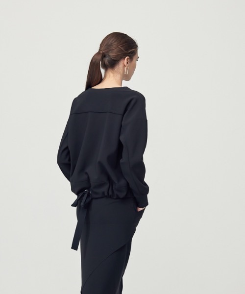 ACUD（アクド）の「【ACUD 】コンフォートリボン ディテールトップ / Comfort Ribbon Detail Top（スウェット・レディース・ブラック/オフホワイト/オリーブ・FREE）」の15枚目の写真