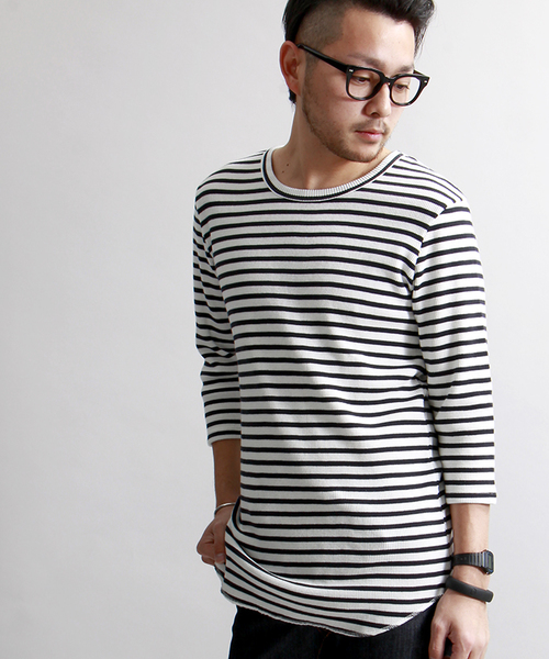 WEGO(ウィゴー)の「WEGO/ワッフルロング7分袖カットソー(Tシャツ/カットソー・メンズ・ホワイト/ホワイト系その他/ブラック系その他/グレー・LARGE/MEDIUM)」の3枚目の写真