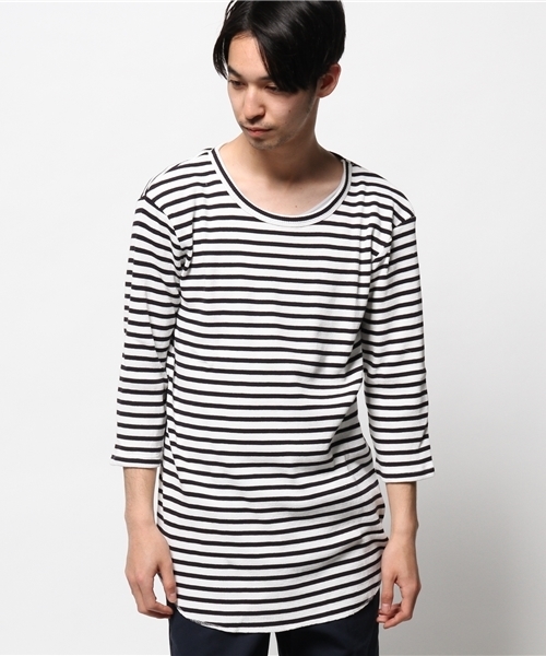WEGO(ウィゴー)の「WEGO/ワッフルロング7分袖カットソー(Tシャツ/カットソー・メンズ・ホワイト/ホワイト系その他/ブラック系その他/グレー・LARGE/MEDIUM)」の6枚目の写真