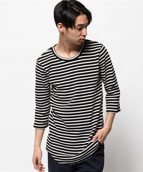 WEGO(ウィゴー)の「WEGO/ワッフルロング7分袖カットソー(Tシャツ/カットソー・メンズ・ホワイト/ホワイト系その他/ブラック系その他/グレー・LARGE/MEDIUM)」の7枚目の写真