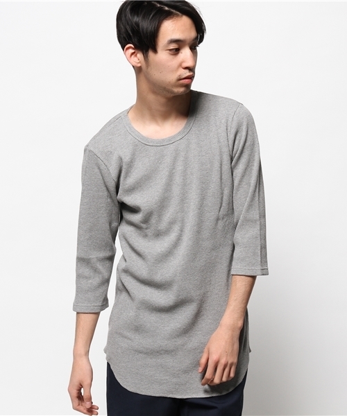 WEGO(ウィゴー)の「WEGO/ワッフルロング7分袖カットソー(Tシャツ/カットソー・メンズ・ホワイト/ホワイト系その他/ブラック系その他/グレー・LARGE/MEDIUM)」の8枚目の写真